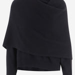 MAGLIA IN LANA E CASHMERE CON DRAPPEGGIO WKN04 YAW030099 DARKPARK 