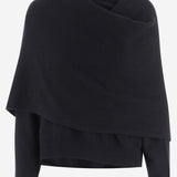 MAGLIA IN LANA E CASHMERE CON DRAPPEGGIO WKN04 YAW030099 DARKPARK 