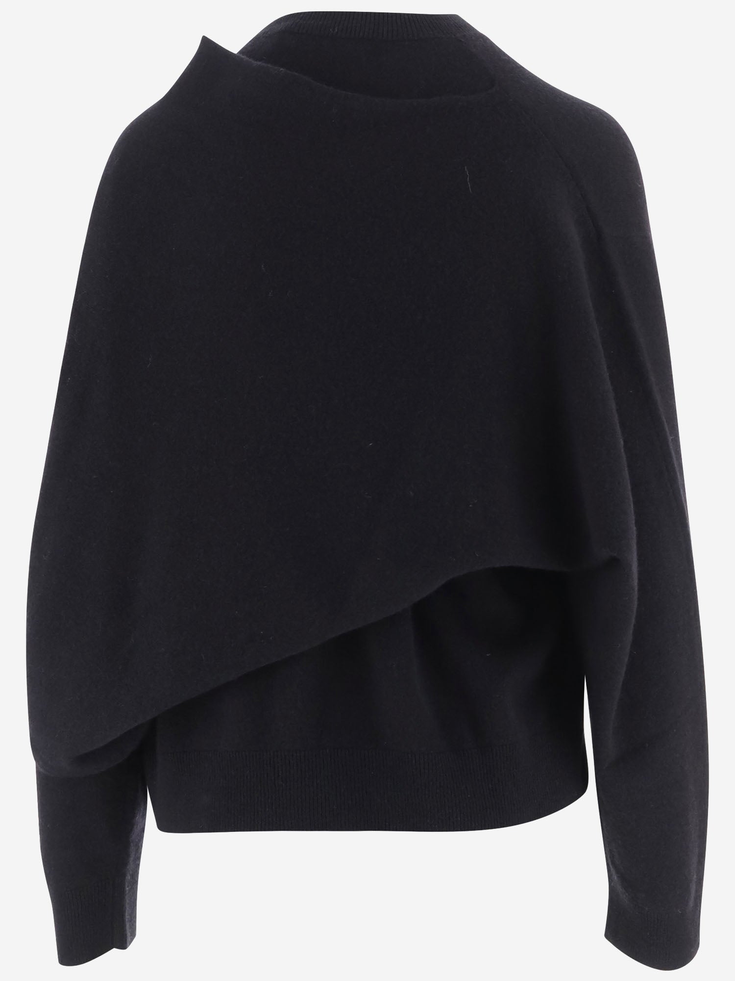 MAGLIA IN LANA E CASHMERE CON DRAPPEGGIO WKN04 YAW030099 DARKPARK 