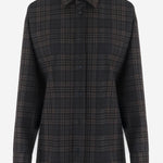 CAMICIA IN MISTO VISCOSA STRETCH CON MOTIVO CHECK WSH04 FAC1920047 DARKPARK 