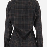 CAMICIA IN MISTO VISCOSA STRETCH CON MOTIVO CHECK WSH04 FAC1920047 DARKPARK 