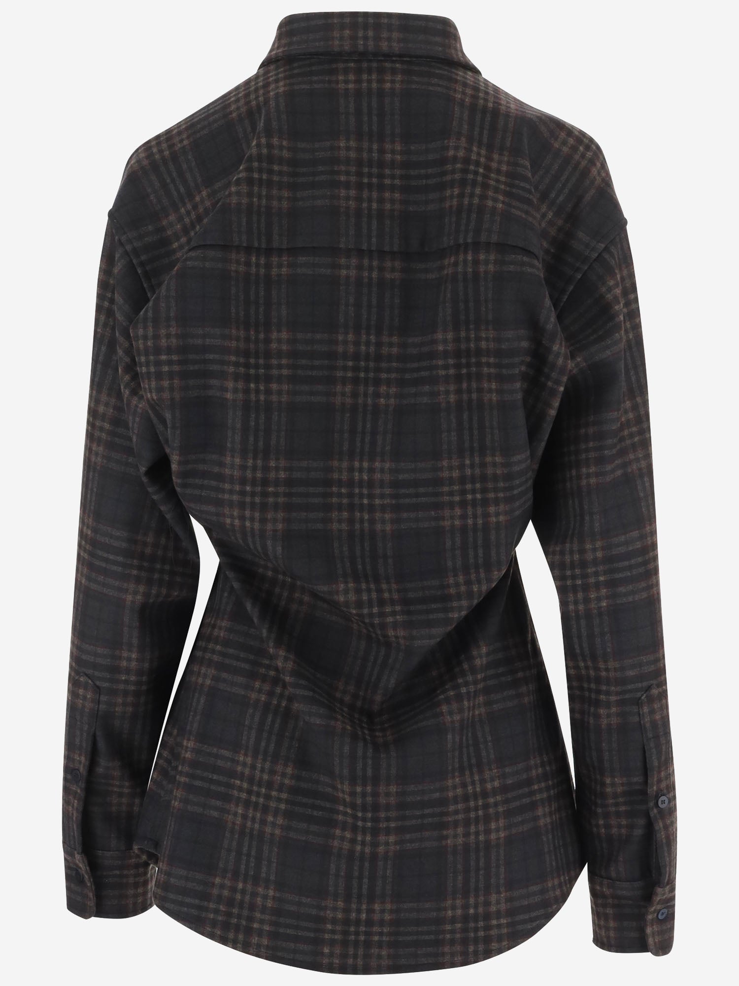 CAMICIA IN MISTO VISCOSA STRETCH CON MOTIVO CHECK WSH04 FAC1920047 DARKPARK 