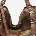 BORSA MEDIA A MANO "D-ONE" IN PELLE PATCHWORK X10926 P9398T2224 DIESEL 