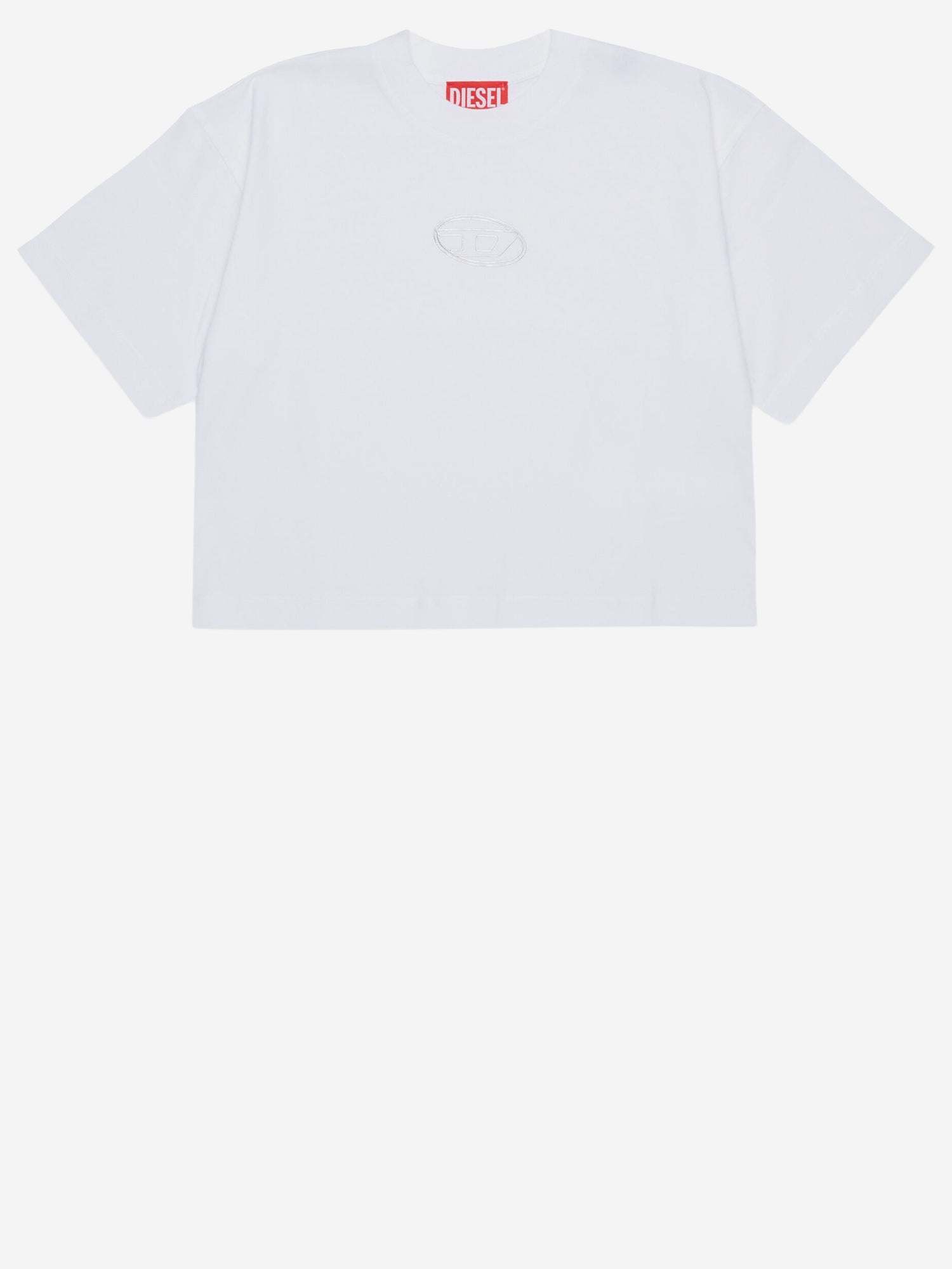 T-SHIRT CROPPED IN COTONE CON LOGO J02918 00YI9K100 DIESEL KIDS 