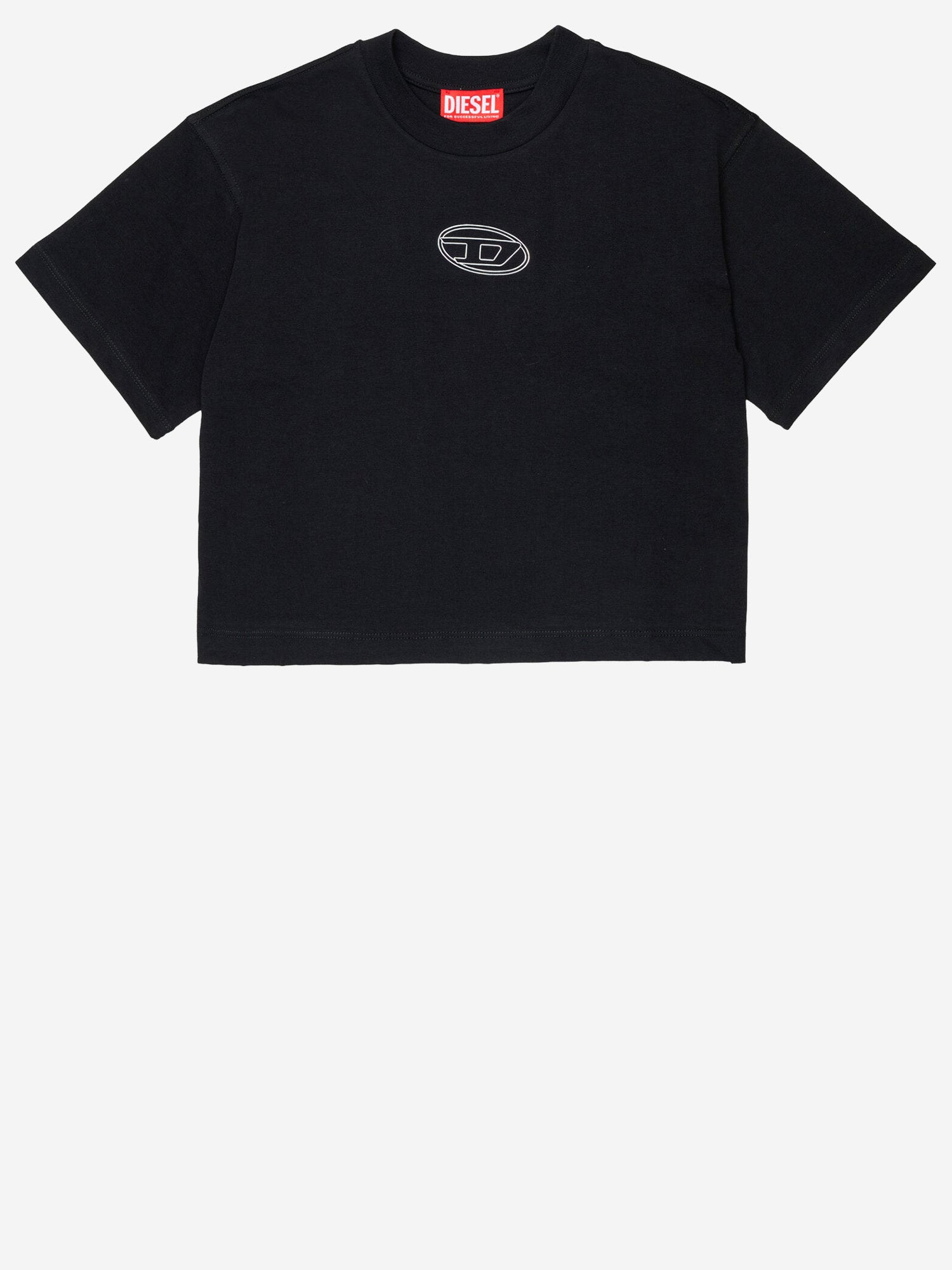 T-SHIRT CROPPED IN COTONE CON LOGO J02918 00YI9K900 DIESEL KIDS 