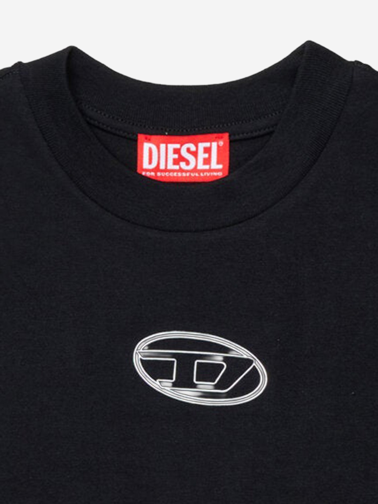 T-SHIRT CROPPED IN COTONE CON LOGO J02918 00YI9K900 DIESEL KIDS 