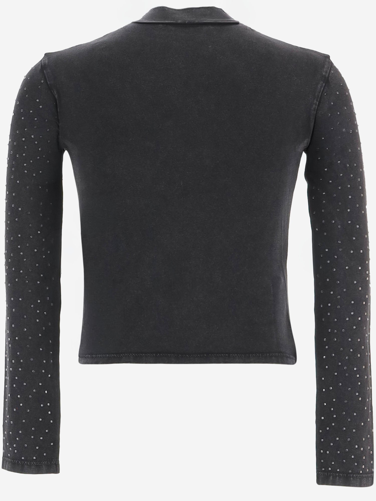 T-SHIRT A MANICHE LUNGHE CON ORLO TWIST E STRASS J03011 KYA2KK900 DIESEL KIDS 