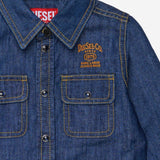 CAMICIA IN DENIM DI COTONE CON LOGO K00546 KXBUZK01 DIESEL KIDS 