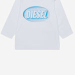 T-SHIRT A MANICHE LUNGHE IN COTONE CON LOGO K00857 00YI9K100 DIESEL KIDS 