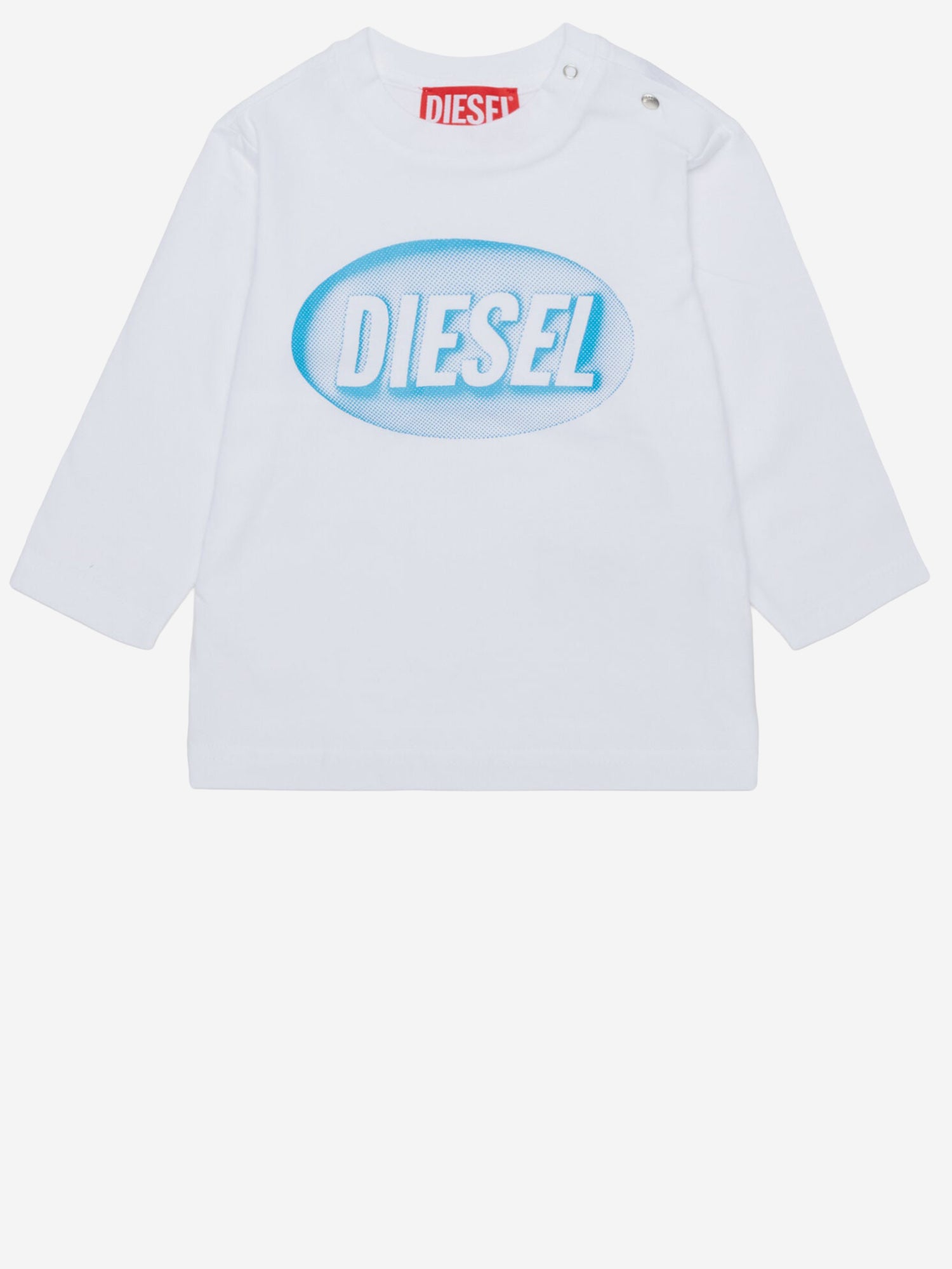 T-SHIRT A MANICHE LUNGHE IN COTONE CON LOGO K00857 00YI9K100 DIESEL KIDS 