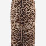 GONNA IN VISCOSA STRETCH CON MOTIVO ANIMALIER F4B6UT FSRKYHY13M DOLCE & GABBANA 