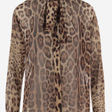 CAMICIA IN GEORGETTE CON MOTIVO ANIMALIER F5T27T IS1DYHY13M DOLCE & GABBANA 