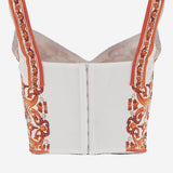 Top bustier in misto seta stretch con stampa maiolica F7BB1T GDDRJS9000 DOLCE & GABBANA 