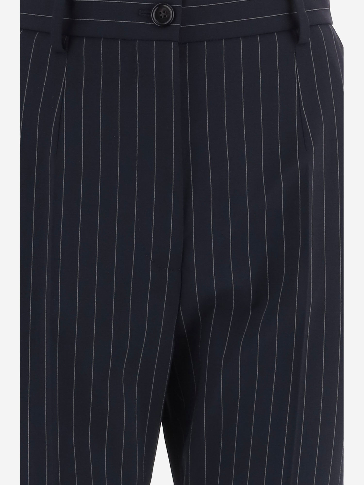 PANTALONI A RIGHE IN LANA STRETCH FTAM2T FRBDRS8051 DOLCE & GABBANA 
