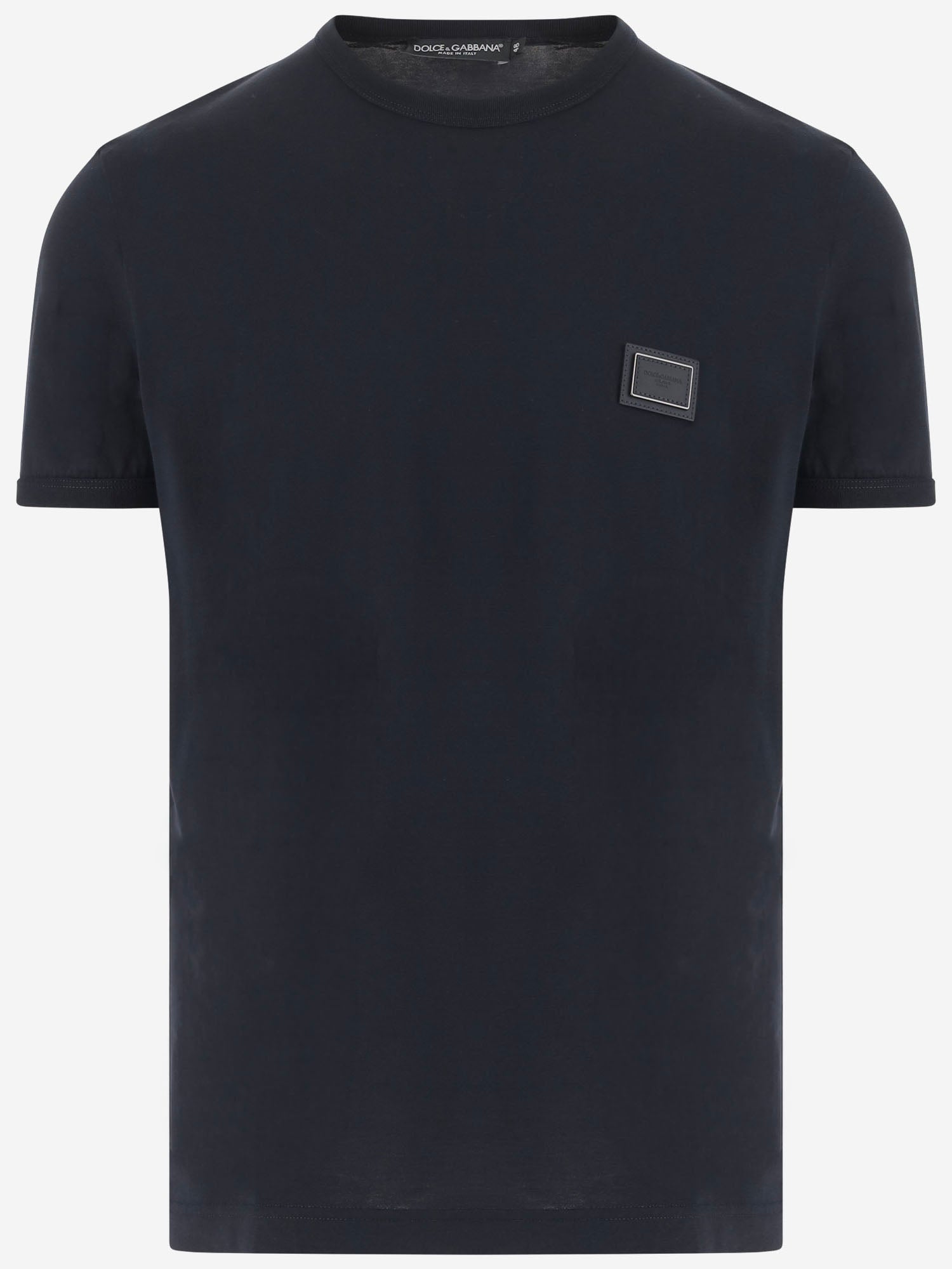 T-SHIRT IN COTONE CON PLACCA G8PV1T G7Q1QB0665 DOLCE & GABBANA 