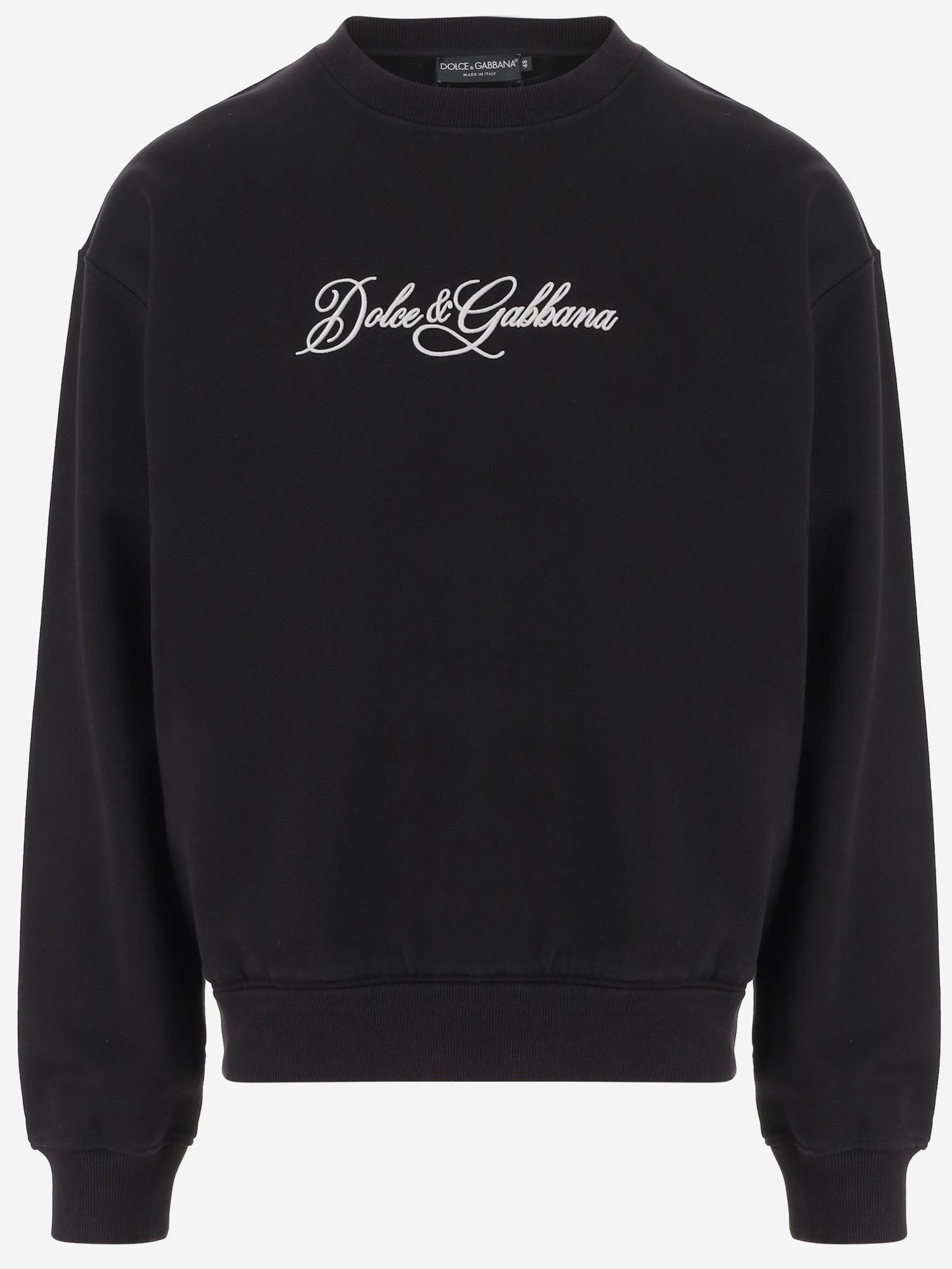 FELPA IN COTONE CON STAMPA LOGO G9AHSZ G7P9MN0000 DOLCE & GABBANA 