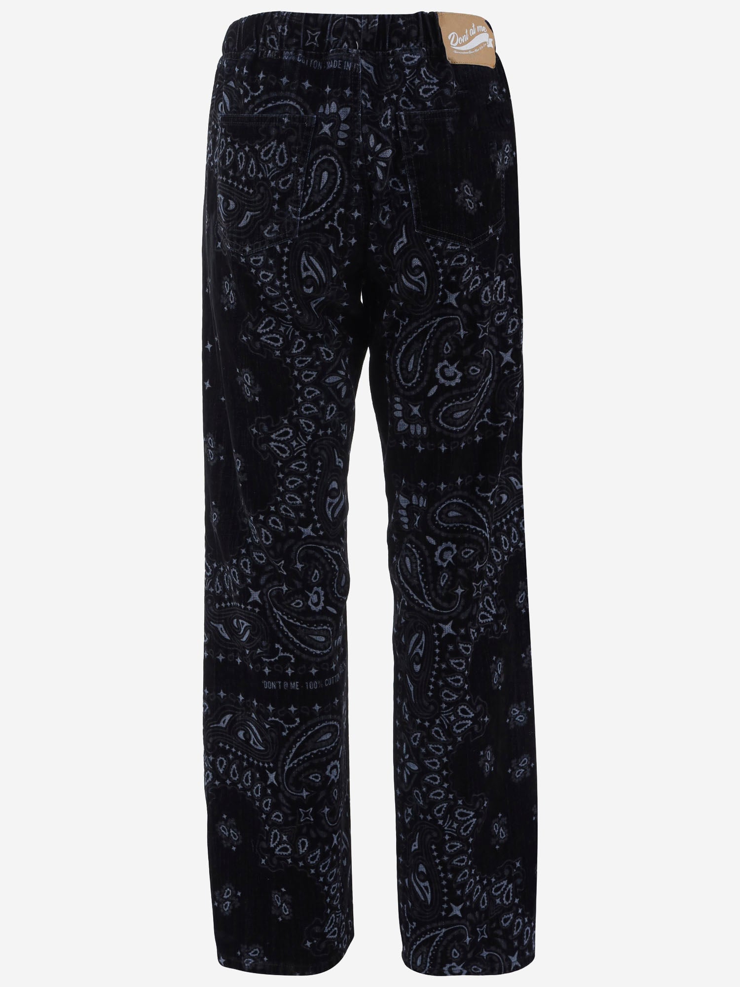 PANTALONI IN COTONE CON MOTIVO BANDANA DAM26FB2 BLACK DONT @ ME 