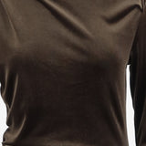 ABITO LUNGO IN JERSEY TECNICO STRETCH CON DRAPPEGGIO DAM26V09 BROWN DONT @ ME 