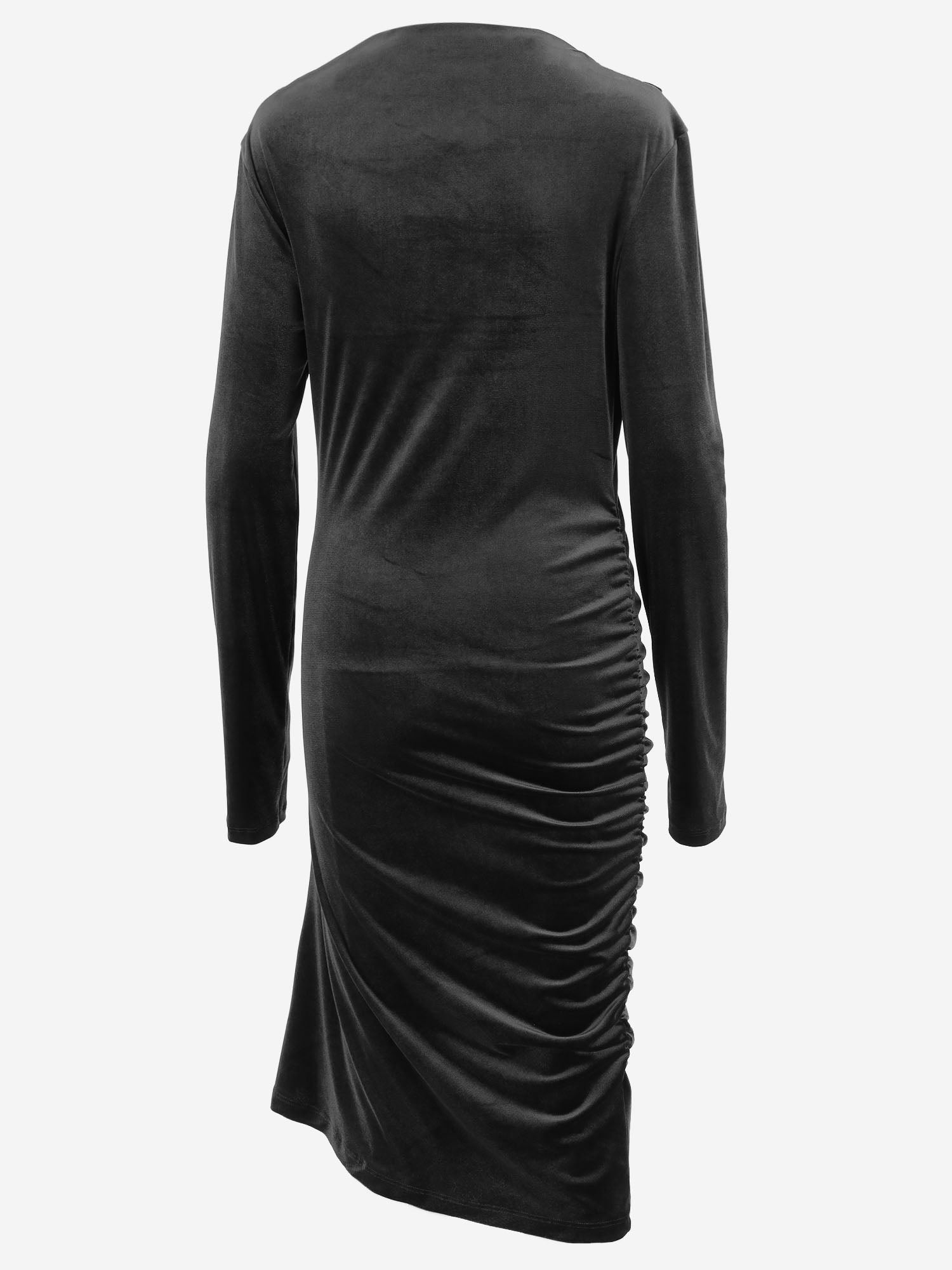 ABITO IN JERSEY TECNICO STRETCH CON DRAPPEGGIO DAM26V13 BLACK DONT @ ME 