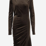 ABITO IN JERSEY TECNICO STRETCH CON DRAPPEGGIO DAM26V13 BROWN DONT @ ME 