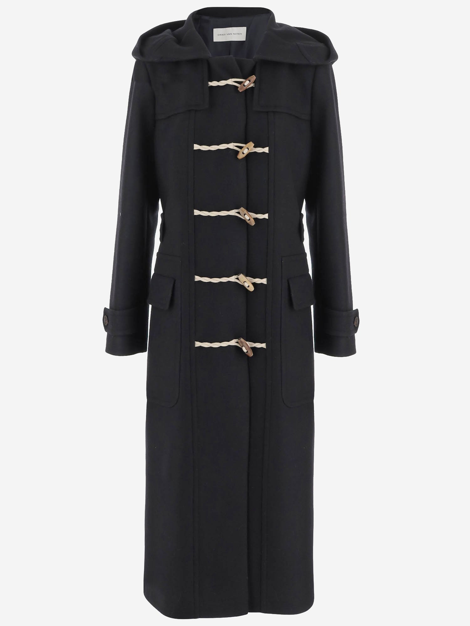 CAPPOTTO IN LANA CON CHIUSURA A LACCETTI 010224 4216900 DRIES VAN NOTEN 