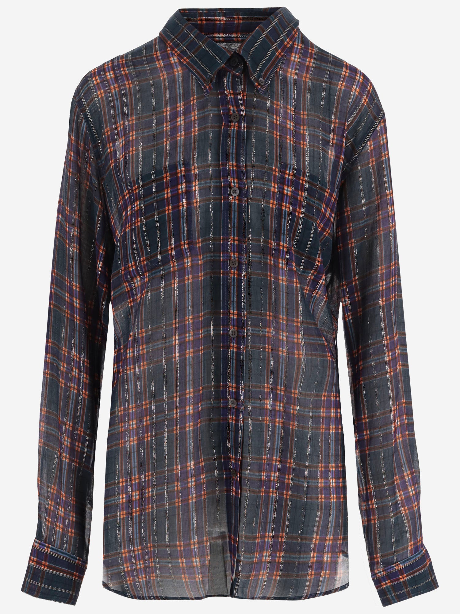 CAMICIA IN MISTO VISCOSA E SETA CON MOTIVO A QUADRI 010705 4272504 DRIES VAN NOTEN 