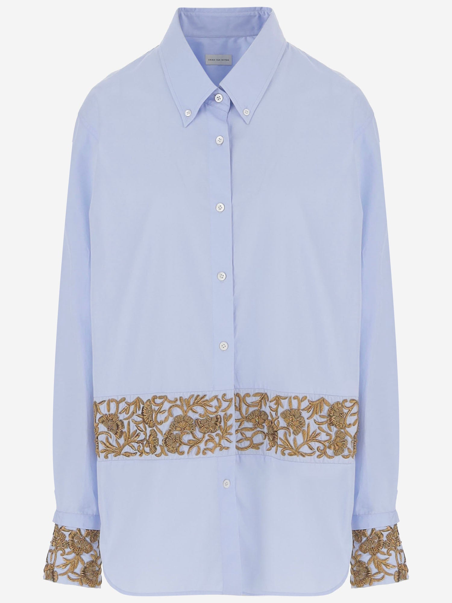 CAMICIA IN COTONE CON RICAMI FLOREALI 010740 4314514 DRIES VAN NOTEN 