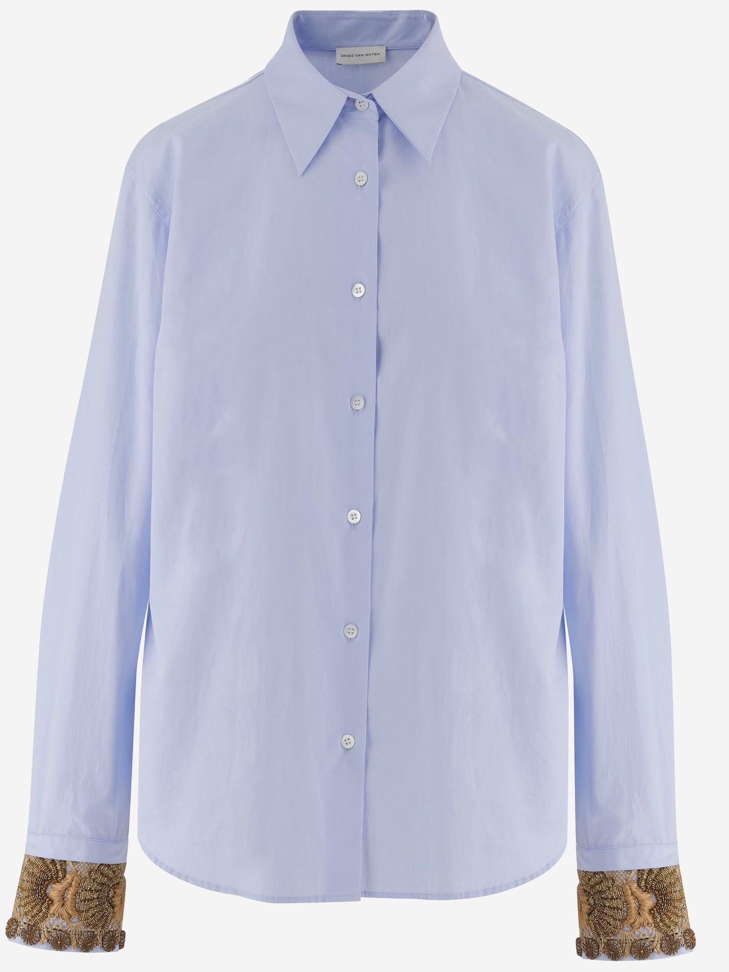 CAMICIA IN COTONE CON DETTAGLIO DECORATIVO AI POLSI 010741 4445514 DRIES VAN NOTEN 