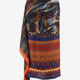 GONNA PAREO IN SETA CON STAMPA FANTASIA 010804 4058975 DRIES VAN NOTEN 