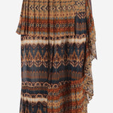 GONNA PLISSETTATA IN VISCOSA CON MOTIVO ETNICO 010805 4017701 DRIES VAN NOTEN 