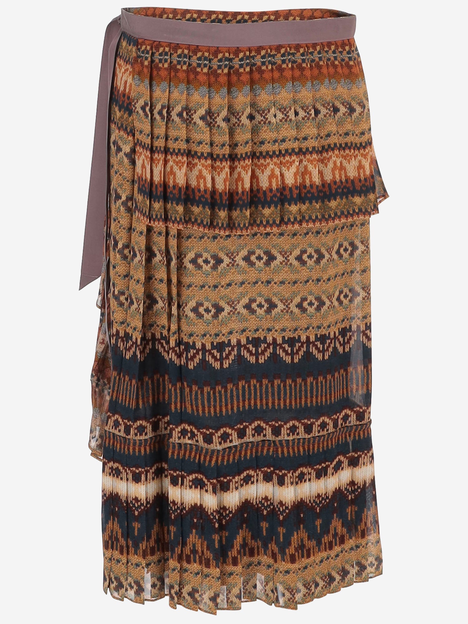 GONNA PLISSETTATA IN VISCOSA CON MOTIVO ETNICO 010805 4017701 DRIES VAN NOTEN 