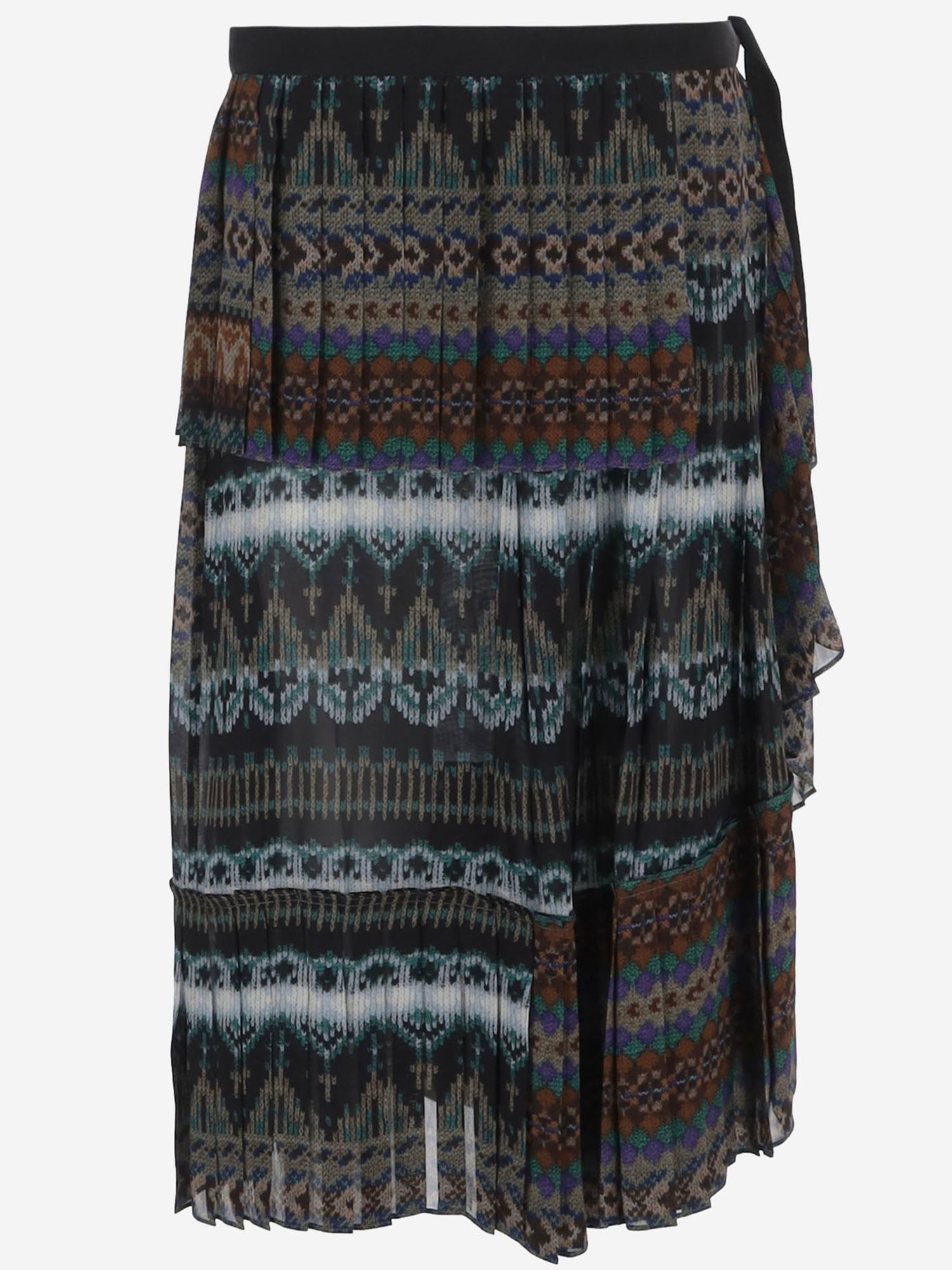 GONNA PLISSETTATA IN VISCOSA CON MOTIVO ETNICO 010805 4017704 DRIES VAN NOTEN 