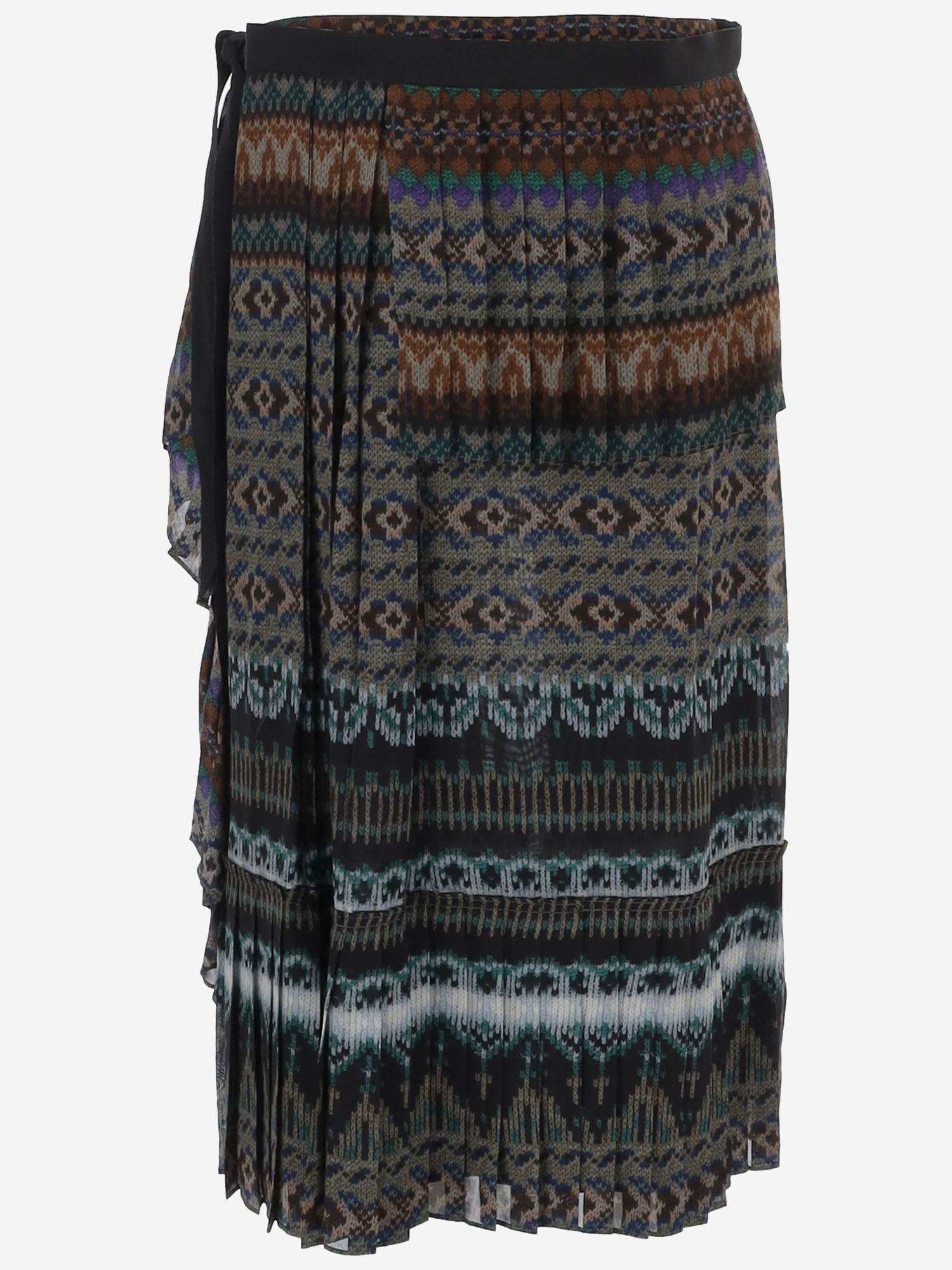 GONNA PLISSETTATA IN VISCOSA CON MOTIVO ETNICO 010805 4017704 DRIES VAN NOTEN 