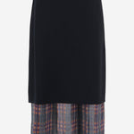 GONNA CON PANNELLO TRASPARENTE A QUADRI 010828 4210509 DRIES VAN NOTEN 