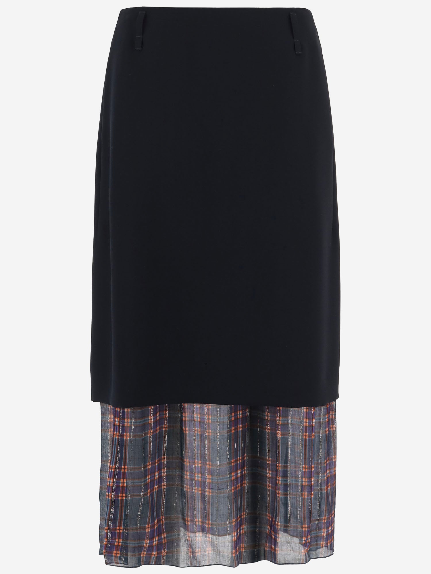 GONNA CON PANNELLO TRASPARENTE A QUADRI 010828 4210509 DRIES VAN NOTEN 