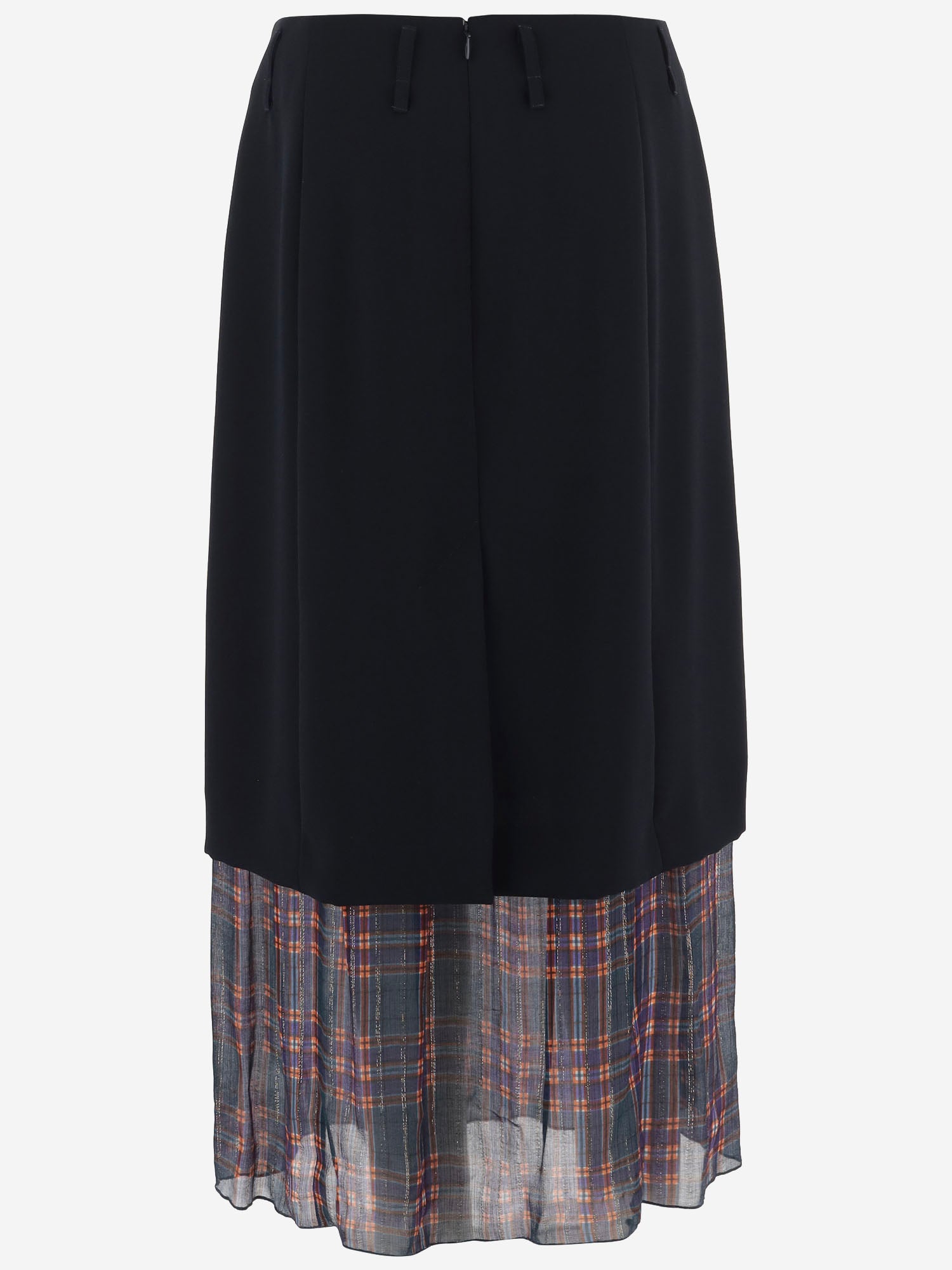 GONNA CON PANNELLO TRASPARENTE A QUADRI 010828 4210509 DRIES VAN NOTEN 