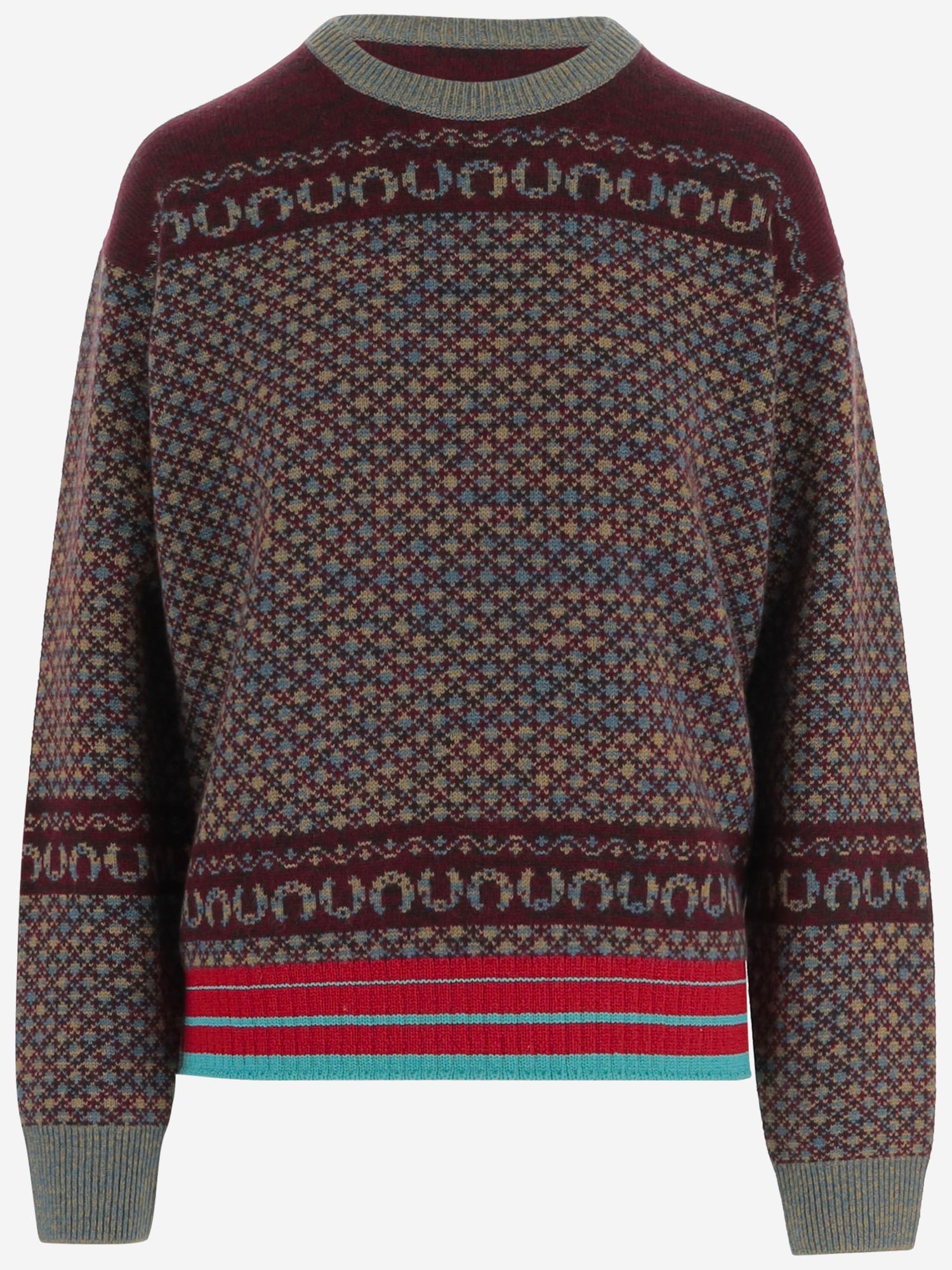 MAGLIONE IN CASHMERE E LANA CON MOTIVO GEOMETRICO 011209 4758355 DRIES VAN NOTEN 