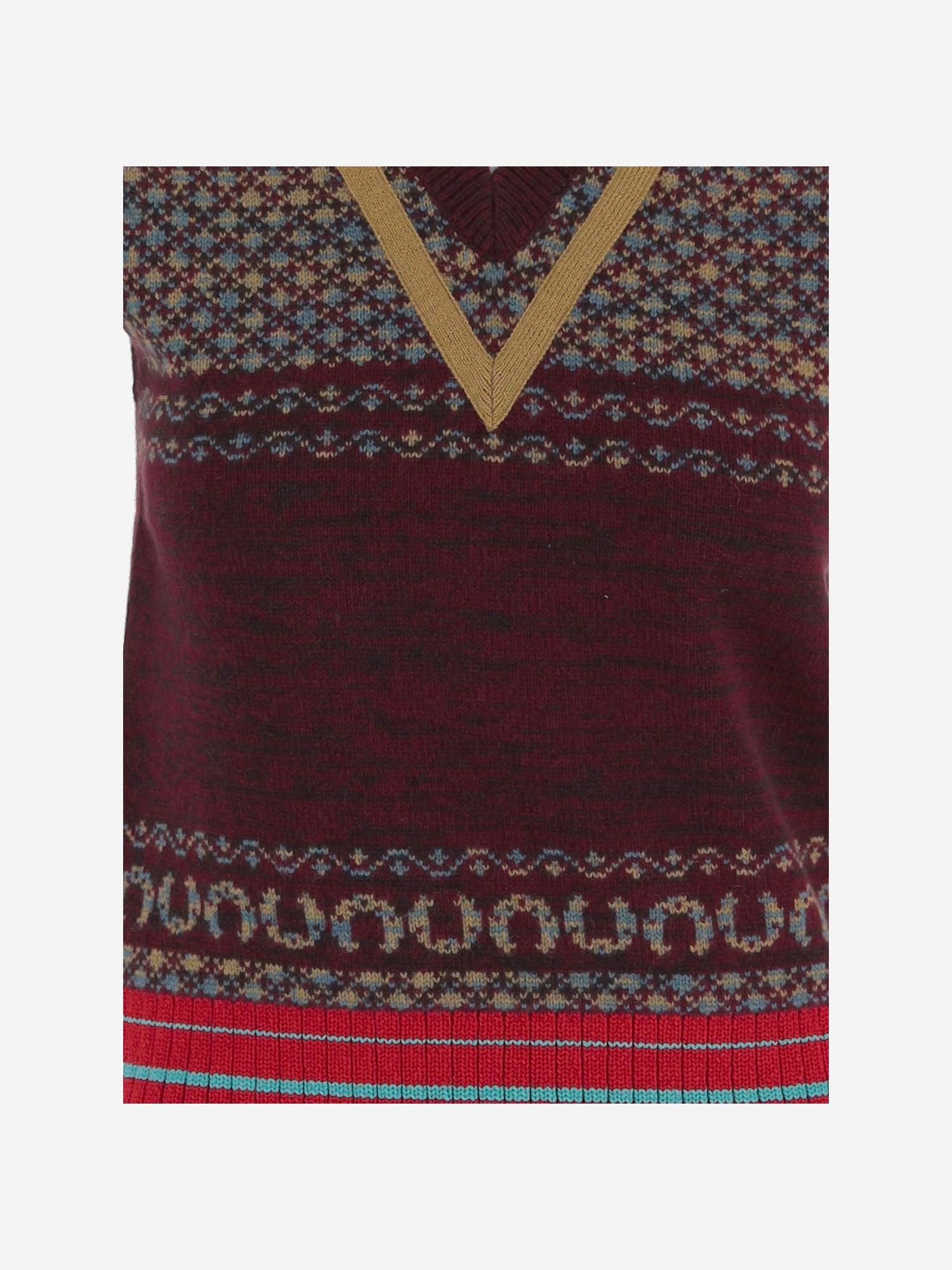 GILET IN LANA E VISCOSA CON MOTIVO GEOMETRICO 011217 4757355 DRIES VAN NOTEN 