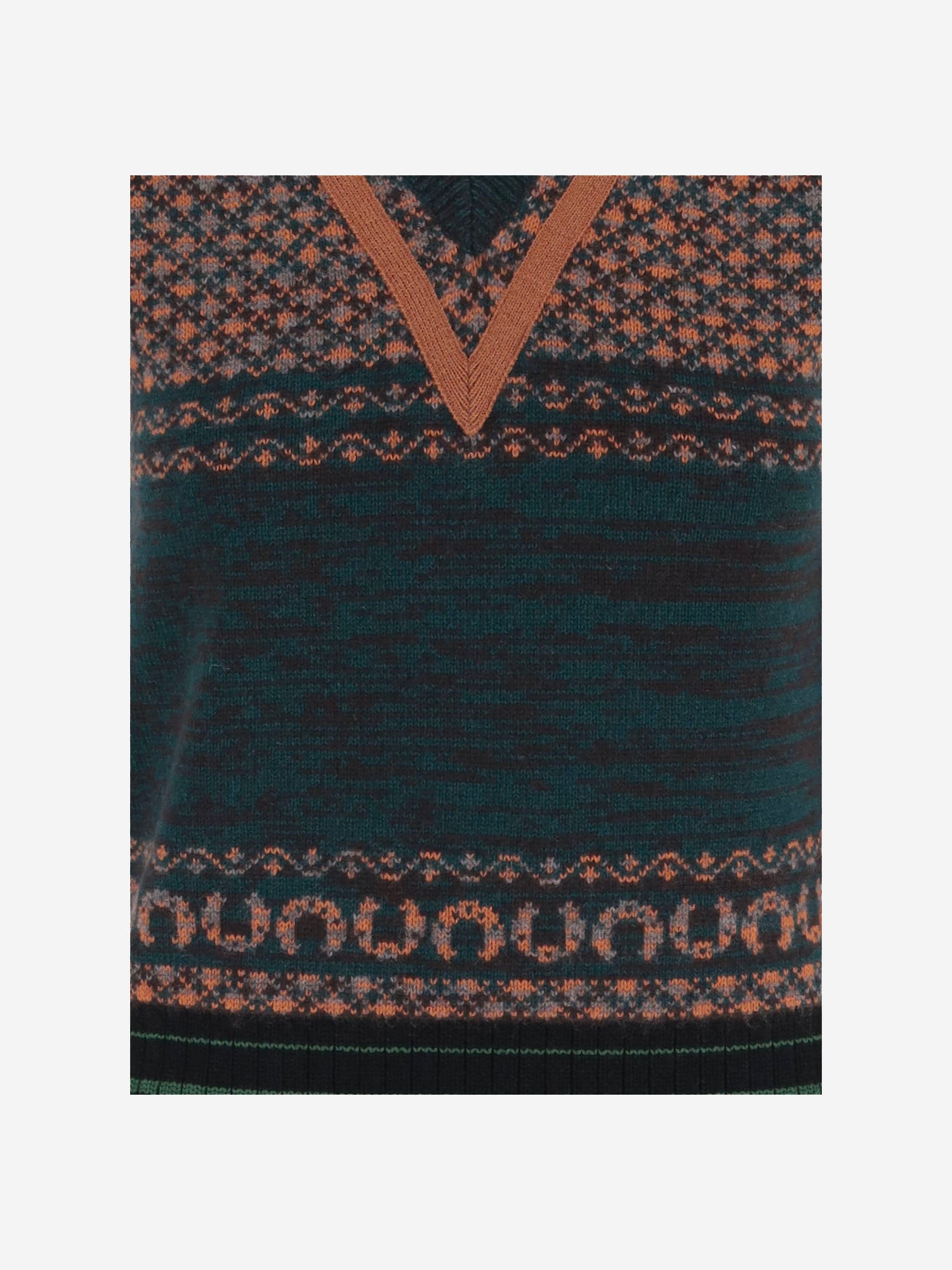 GILET IN LANA E VISCOSA CON MOTIVO GEOMETRICO 011217 4757605 DRIES VAN NOTEN 