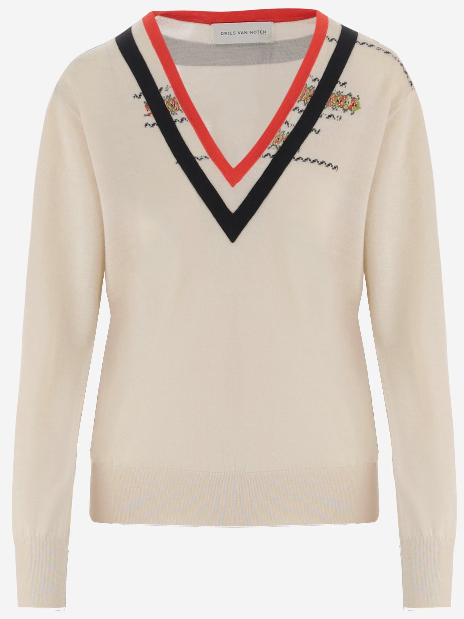 MAGLIONE IN LANA CON MOTIVO DECORATIVO 011220 4700005 DRIES VAN NOTEN 