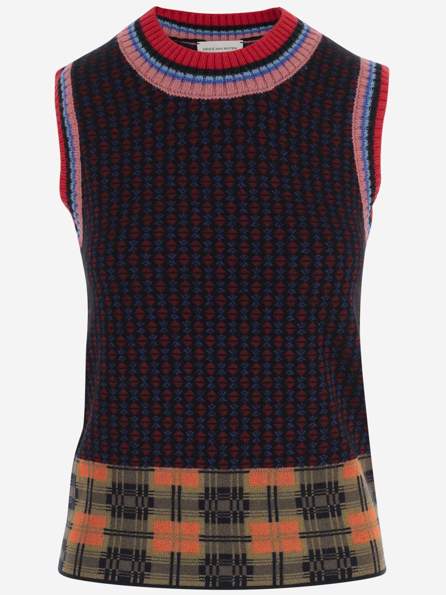 GILET IN MISTO LANA CON MOTIVO GEOMETRICO 011235 4762359 DRIES VAN NOTEN 