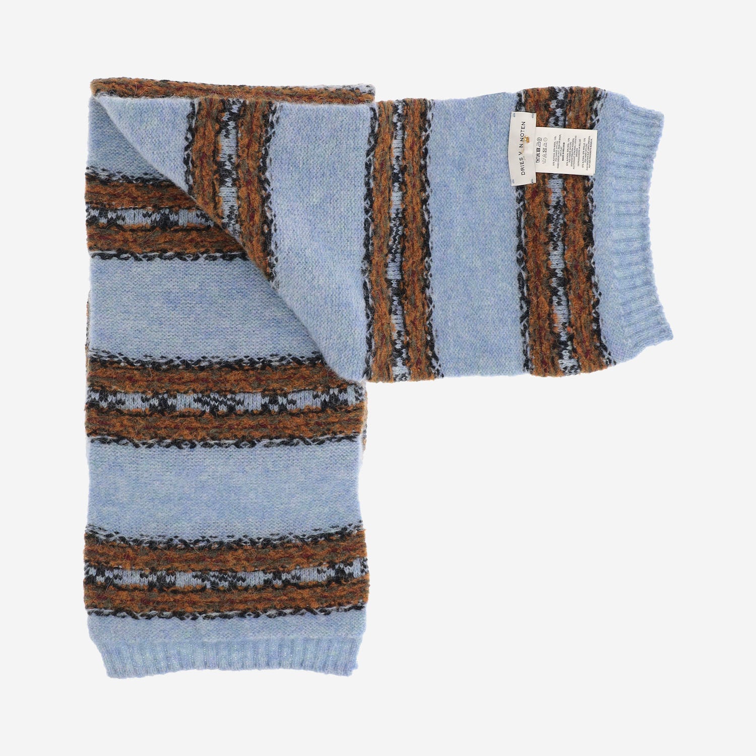 SCIARPA IN MISTO ALPACA E LANA CON MOTIVO A RIGHE 012209 4755514 DRIES VAN NOTEN 
