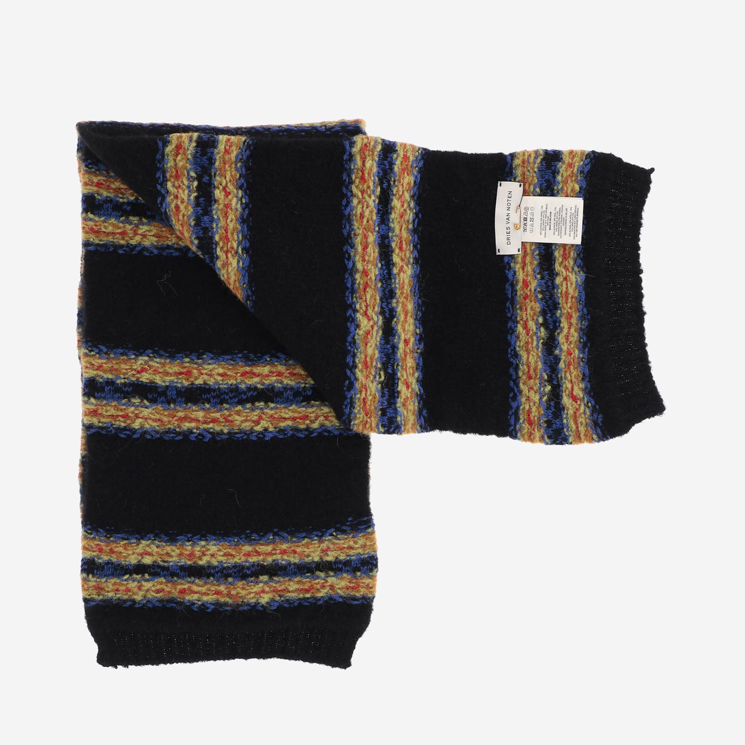 SCIARPA IN MISTO ALPACA E LANA CON MOTIVO A RIGHE 012209 4755900 DRIES VAN NOTEN 