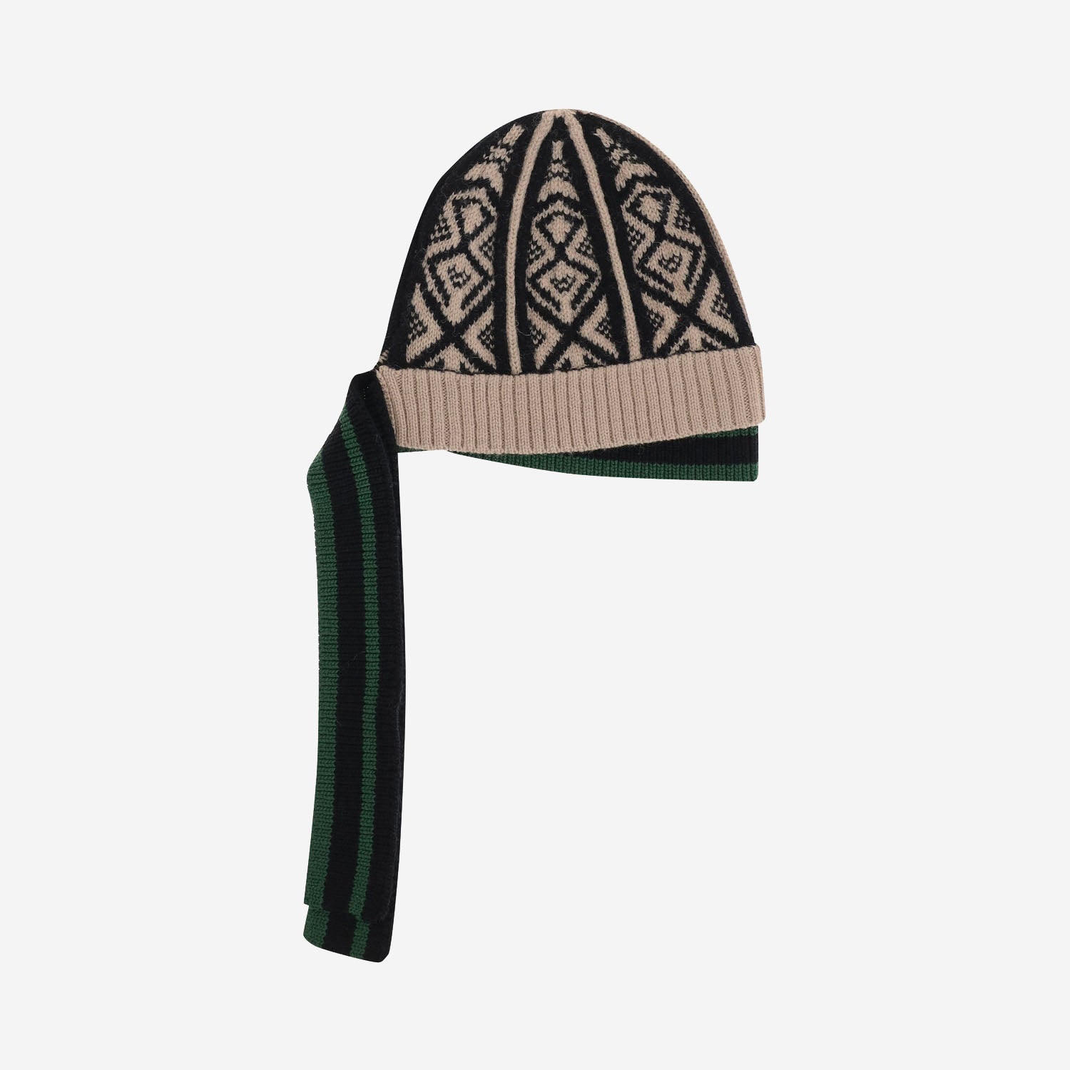 CAPPELLO IN LANA CON MOTIVO GEOMETRICO E FASCIA A CONTRASTO 012211 4761106 DRIES VAN NOTEN 