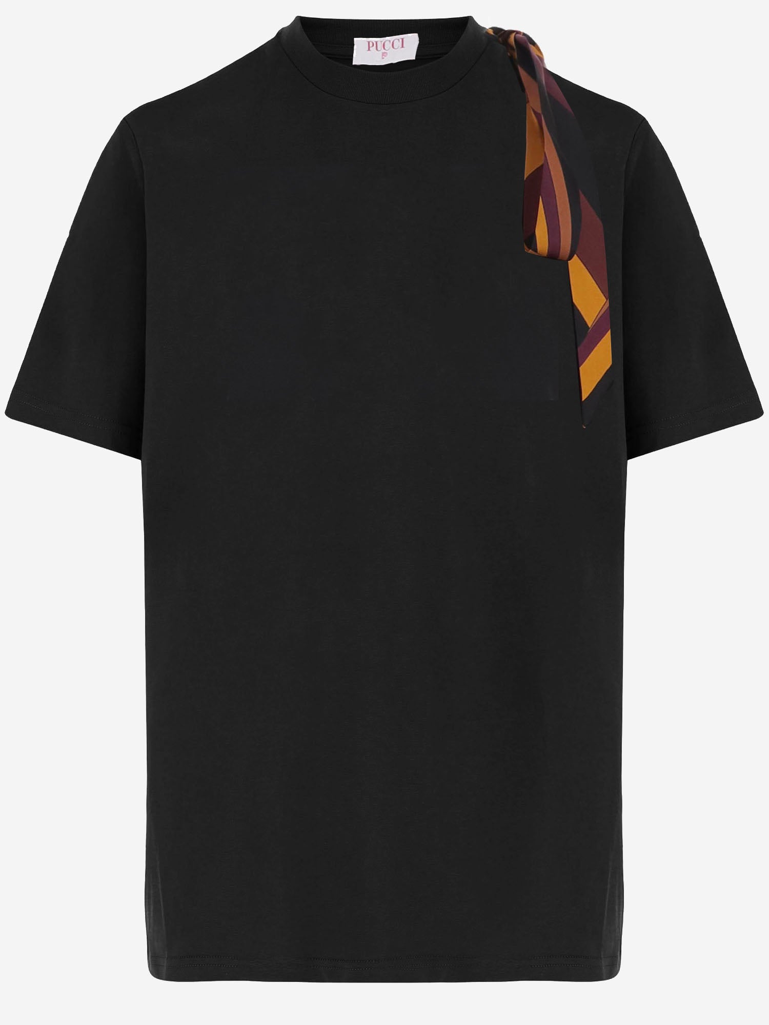 T-SHIRT IN LANA CON DETTAGLIO FOULARD 6UKM81 6U961999 EMILIO PUCCI 