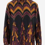 T-SHIRT IN TWILL DI SETA CON STAMPA BAIADERA 6URJ10 6U841075 EMILIO PUCCI 