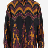 T-SHIRT IN TWILL DI SETA CON STAMPA BAIADERA 6URJ10 6U841075 EMILIO PUCCI 