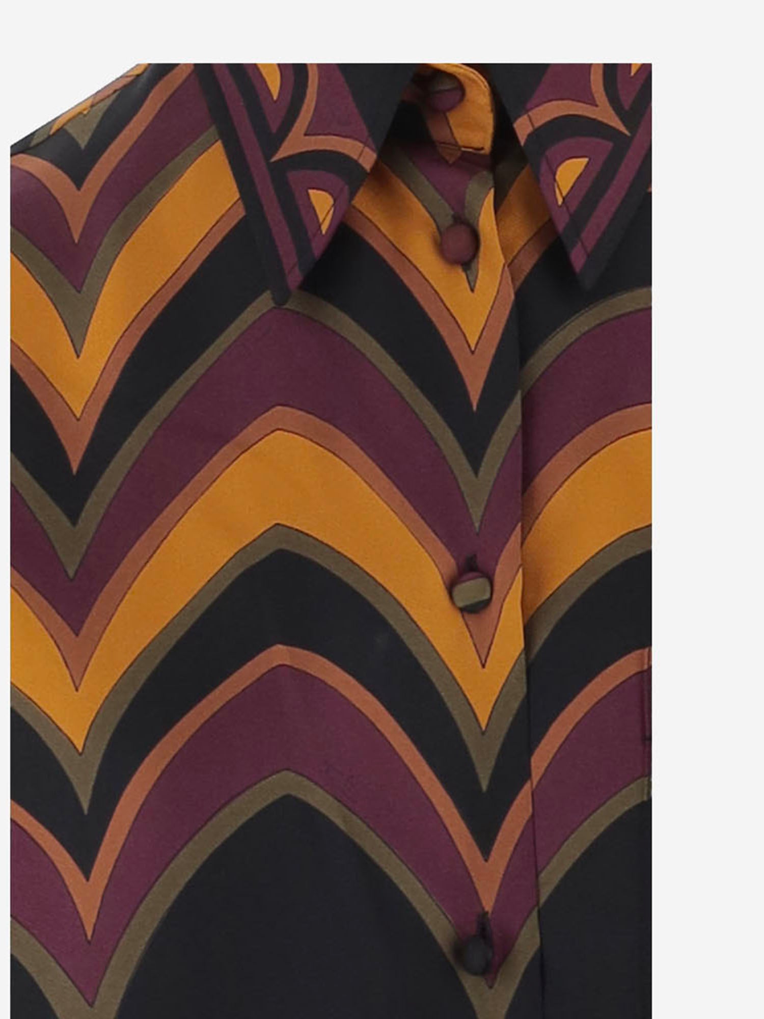 T-SHIRT IN TWILL DI SETA CON STAMPA BAIADERA 6URJ10 6U841075 EMILIO PUCCI 