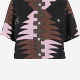 T-SHIRT IN TWILL DI SETA CON STAMPA VALDIMONTONE 6URM73 6U831052 EMILIO PUCCI 