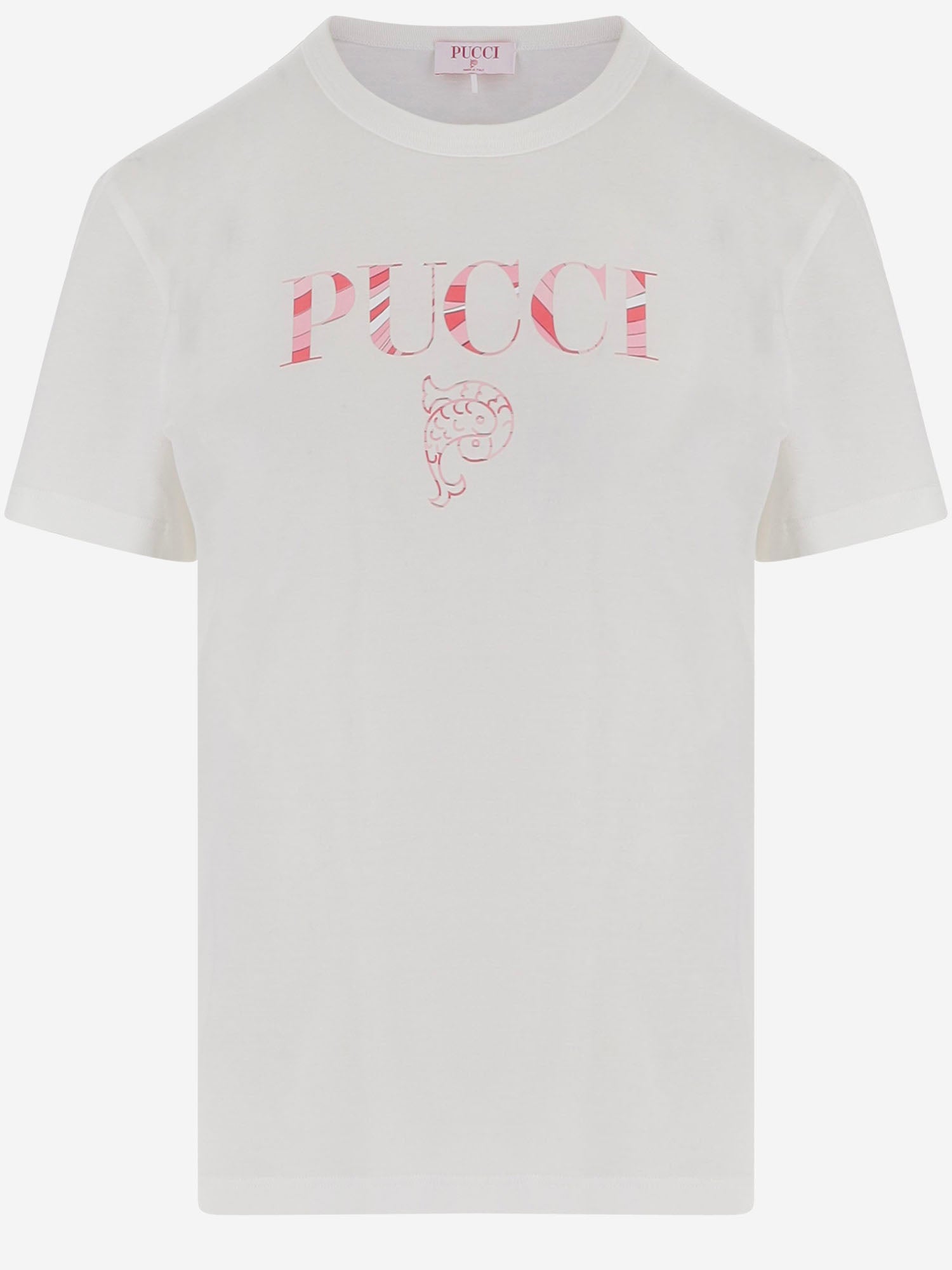 T-SHIRT IN COTONE CON LOGO 6UTP75 6U990100 EMILIO PUCCI 